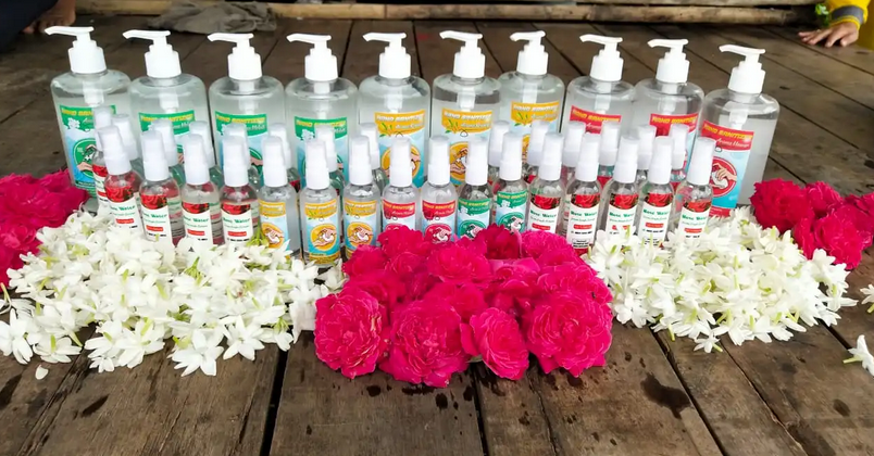 Bunga Segar Kurang Laku, Hand Sanitizer Olahan Kampung Jingah Habang Dipakai Palnam  